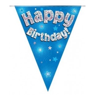 Blue Stars Happy Birthday Bunting